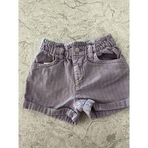 Cat & Jack Toddler Girls Paper Bag Style Purple Denim‎ Like Shorts - Size 3T